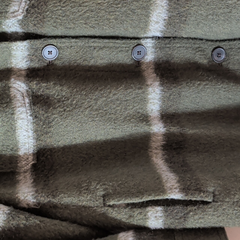 Old Navy Oversized Soft-Brushed Dark Green Striped Utility Jacket - Picture 3 of 4